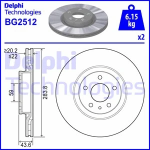 BG2512 DELPHI Тормозной диск (фото 1)