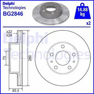 BG2846 DELPHI Тормозной диск (фото 1)