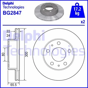 BG2847 DELPHI Тормозной диск (фото 1)