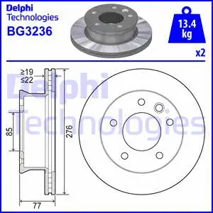 BG3236 DELPHI Тормозной диск (фото 1)