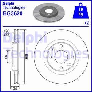 BG3620 DELPHI Тормозной диск (фото 1)
