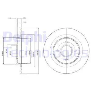 BG3743 DELPHI Тормозной диск (фото 1)