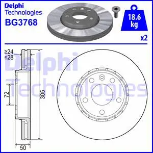 BG3768 DELPHI Тормозной диск (фото 1)