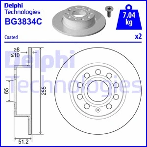 BG3834C DELPHI Тормозной диск (фото 1)