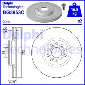 BG3953C DELPHI Тормозной диск (фото 1)