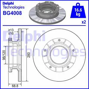 BG4008 DELPHI Тормозной диск (фото 1)