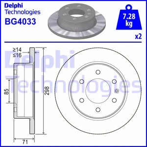 BG4033 DELPHI Тормозной диск (фото 1)