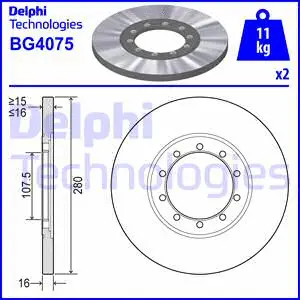 BG4075 DELPHI Тормозной диск (фото 1)