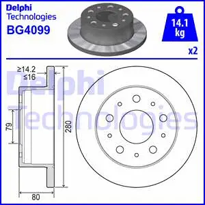 BG4099 DELPHI Тормозной диск (фото 1)