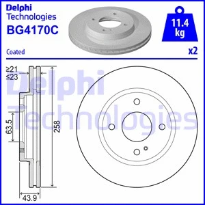 BG4170C DELPHI Тормозной диск (фото 1)