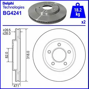 BG4241 DELPHI Тормозной диск (фото 1)