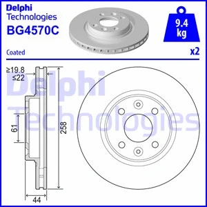 BG4570C DELPHI Тормозной диск (фото 1)