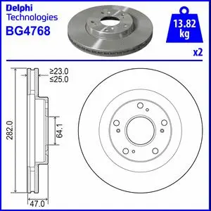 BG4768 DELPHI Тормозной диск (фото 1)