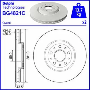 BG4821C DELPHI Тормозной диск (фото 1)