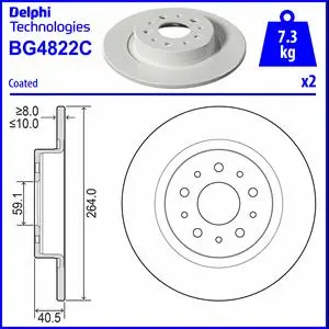 BG4822C DELPHI Тормозной диск (фото 1)