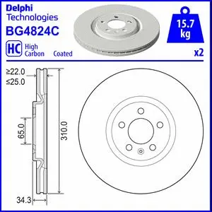 BG4824C DELPHI Тормозной диск (фото 1)