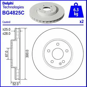 BG4825C DELPHI Тормозной диск (фото 1)