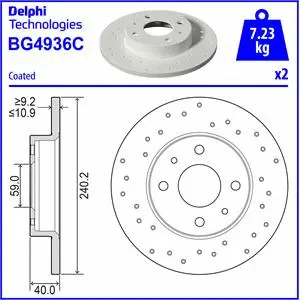 BG4936C DELPHI Тормозной диск (фото 1)