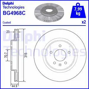 BG4968C DELPHI Тормозной диск (фото 1)