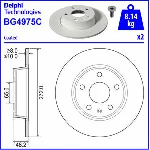 BG4975C DELPHI Тормозной диск (фото 1)