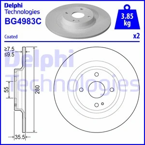 BG4983C DELPHI Тормозной диск (фото 1)