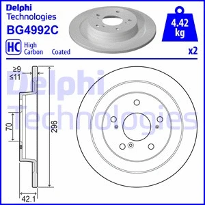 BG4992C DELPHI Тормозной диск (фото 1)