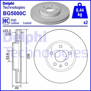 BG5000C DELPHI Тормозной диск (фото 1)
