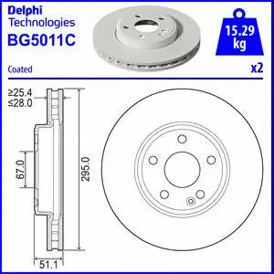 BG5011C DELPHI Тормозной диск (фото 1)