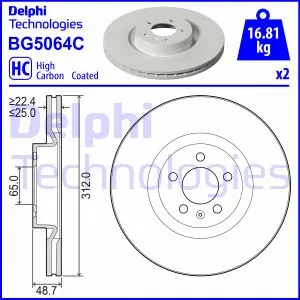 BG5064C DELPHI Тормозной диск (фото 1)
