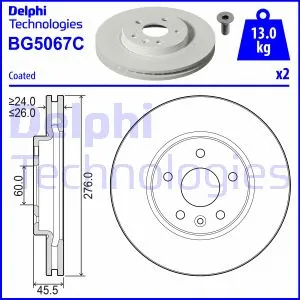 BG5067C DELPHI Тормозной диск (фото 1)