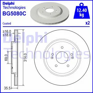 BG5080C DELPHI Тормозной диск (фото 1)