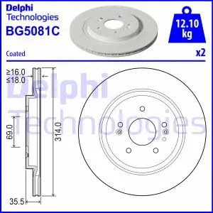 BG5081C DELPHI Тормозной диск (фото 1)