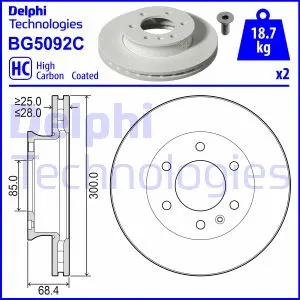 BG5092C DELPHI Тормозной диск (фото 1)