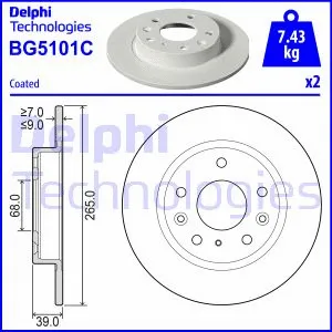 BG5101C DELPHI Тормозной диск (фото 1)