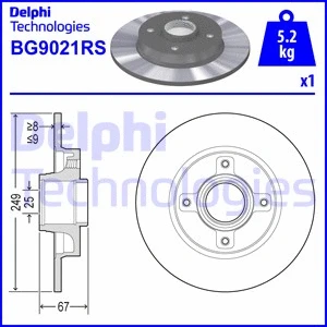 BG9021RS DELPHI Тормозной диск (фото 1)