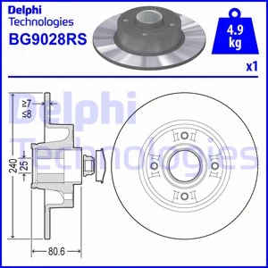 BG9028RS DELPHI Тормозной диск (фото 1)