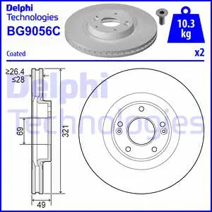 BG9056C DELPHI Тормозной диск (фото 1)