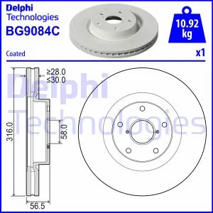 BG9084C DELPHI Тормозной диск (фото 1)