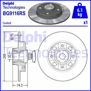 BG9116RS DELPHI Тормозной диск (фото 1)