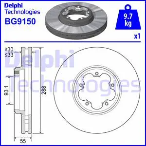 BG9150 DELPHI Тормозной диск (фото 1)