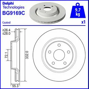 BG9169C DELPHI Тормозной диск (фото 1)