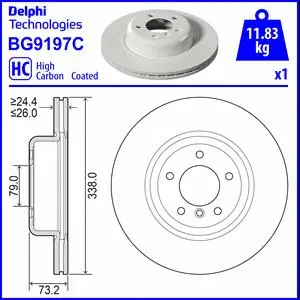 BG9197C DELPHI Тормозной диск (фото 1)