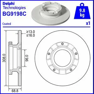 BG9198C DELPHI Тормозной диск (фото 1)