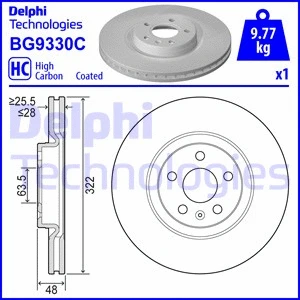 BG9330C DELPHI Тормозной диск (фото 1)