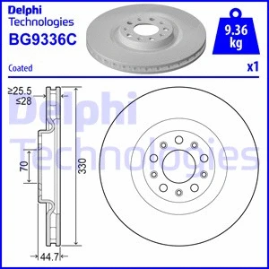 BG9336C DELPHI Тормозной диск (фото 1)