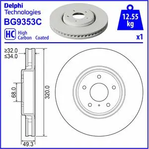 BG9353C DELPHI Тормозной диск (фото 1)