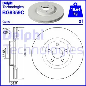 BG9359C DELPHI Тормозной диск (фото 1)