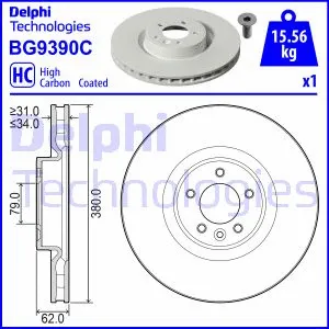 BG9390C DELPHI Тормозной диск (фото 1)