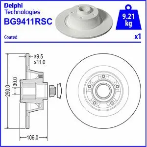 BG9411RSC DELPHI Тормозной диск (фото 1)