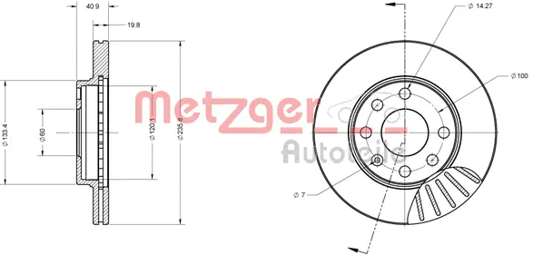 6110038 METZGER Тормозной диск (фото 2)